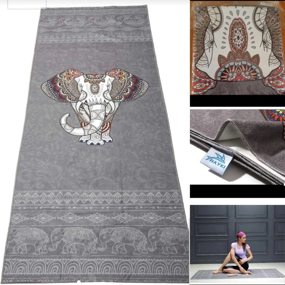 NWT elephant yoga towel and empty spray bottle